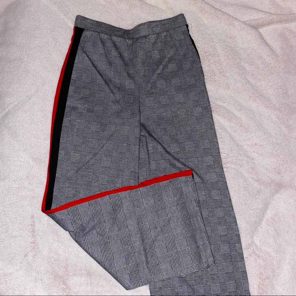 F21 WIDE LEG PLAID PANTS